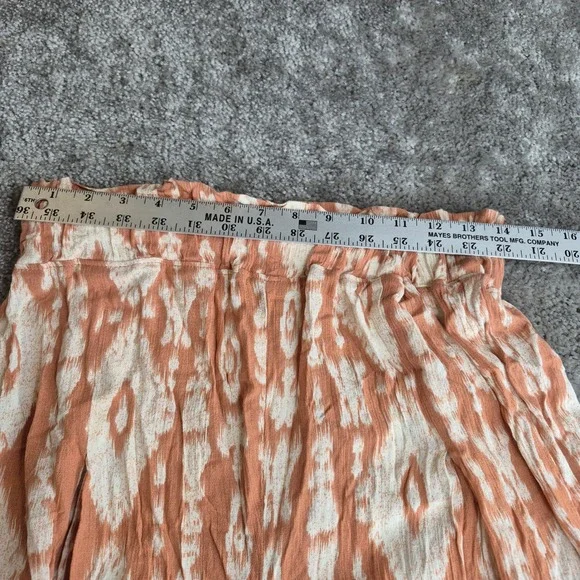 Vanilla Star Orange Ikat Wide Leg Palazzo Pants Womens Large Rayon Boho - Picture 7 of 9